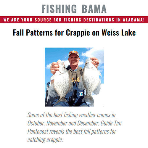 Fishing Bama - Fall Patterns For Weiss Lake Crappie
